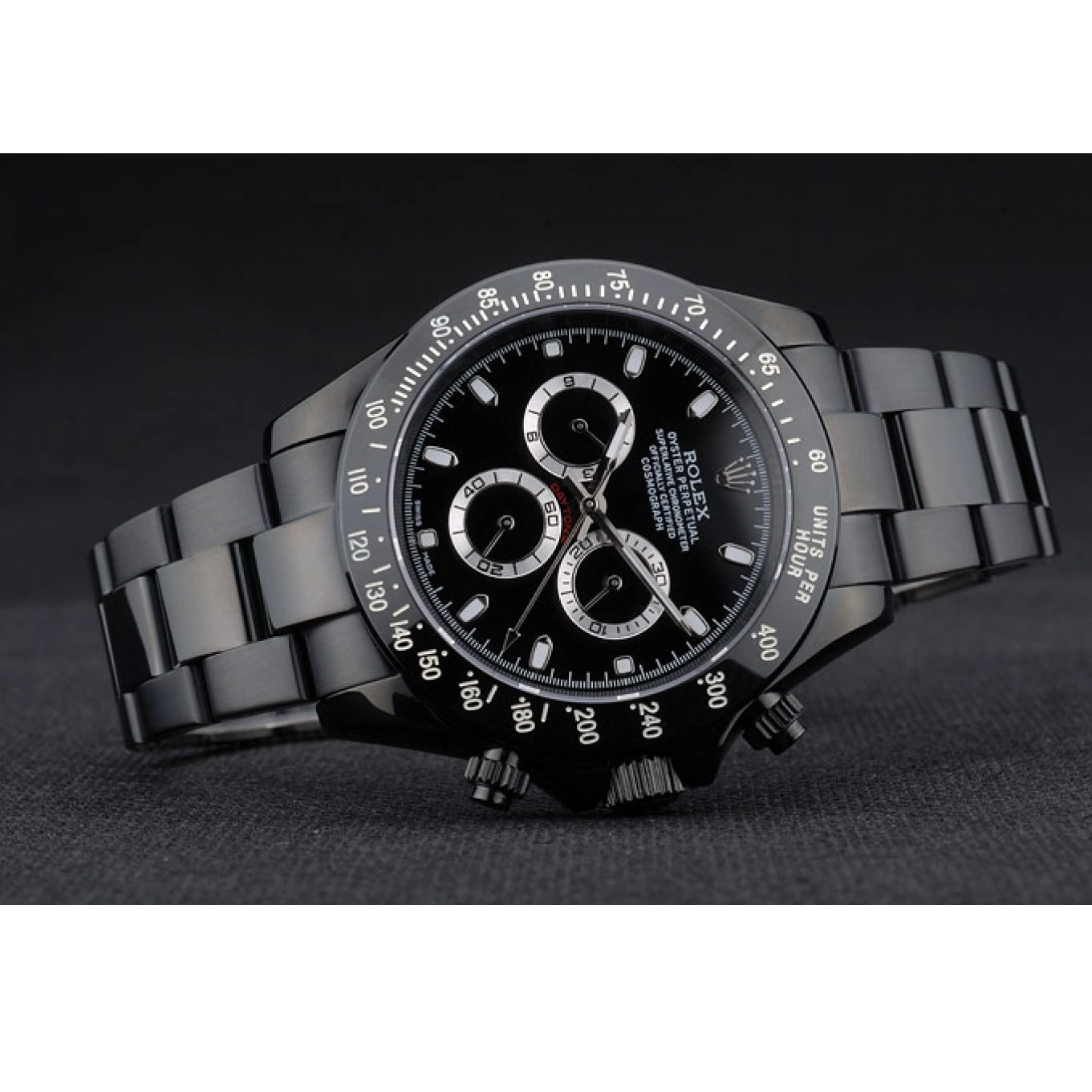 AAA Replica Watches 80247 Ion Black Tachymeter Rolex Black Plated Daytona Stainless Dial Steel Strap Black 0524